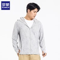 罗蒙（ROMON）情侣防晒衣男女款夏季新款外套透气连帽皮肤衣户外钓鱼防晒服 枫叶灰-男款 XL
