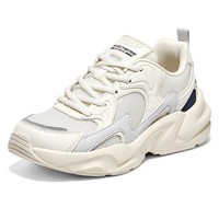 斯凯奇女鞋春秋2025新款厚底增高老爹鞋减震轻便运动鞋百搭休闲鞋 自然色-NTMT 38.5 /参考常规尺码39.5码左右