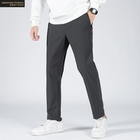 真维斯户外运动男士夏季直筒休闲裤青少年纯色裤 灰色 XL
