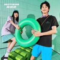 斯凯奇（Skechers）男女同款针织短袖T恤衫基础款打底衫 碳黑/0018 L