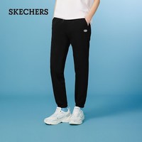 斯凯奇（Skechers）男士宽松针织裤休闲透气运动裤长裤舒适束脚卫裤L224M067 男款-碳黑/0018 XL