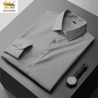 金盾男士长袖衬衫2024春秋新款莫代尔衬衣装888 灰色 XL