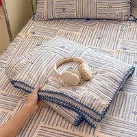 J.H.Longess全棉夏被纯棉空调被夏季100%纯棉夏凉被裸睡薄款大豆被可水洗 JY-星落灰条Y 单夏被150*200cm