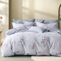 水星家纺出品百丽丝床上三/四件套100%纯棉 全棉印花套件 被套床单枕套 春日寻芳(100%全棉&绵柔亲肤) 1.2米床， 床单款 被套150*210cm