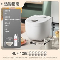美的(Midea) 电饭煲 家用电饭锅智能预约多功能微压 可煮小米粥迷你小型1-2-4人煮饭锅电煮锅易清洗小巧机身 【升级之选】40E108 4L