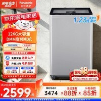 松下（Panasonic）波轮洗衣机12KG全自动家用抗菌除螨浸泡洗线屑过滤智洗省水省电桶洁净直驱变频XQB120-T3A6