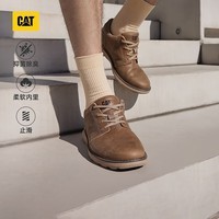 CAT卡特休闲皮鞋男士复古工装轻户外软牛皮防滑通勤鞋P725212N3AMC29 浅褐 40