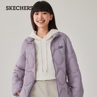 斯凯奇（Skechers）2025秋冬新款男女同款防污修身羽绒外套L425U042 海雾粉/05WA M