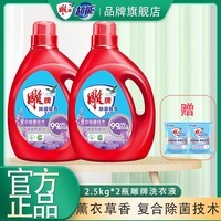 雕牌洗衣液除菌薰衣草香内衣裤校服大桶整箱批发实惠装家用官方旗舰 【赠60g粉】2.5kg*2瓶雕牌洗衣液