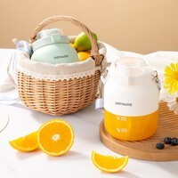 OSTMARS便携式榨汁机小型家用炸果汁机无线电动便携式榨汁杯黄晓明网红吨吨桶 浅绿色双杯款800ml