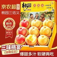 京农超山东蒙阴黄桃水蜜桃子油桃当季新鲜水果蟠桃毛桃生鲜端午节送礼 桃园三结义甄选款 净重4-4.5斤12个