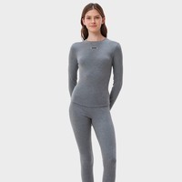 Teenie Weenie小熊蚕丝女士肌底衣T恤保暖内衣女秋衣修身上衣打底 深麻灰 【保暖上衣】暖绒小筑小熊 L