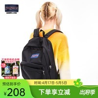 JANSPORT杰斯伯双肩包女学生旅行包26L旅行轻便透气书包男背包 4QUT008爵士黑/经典黑-侧边袋
