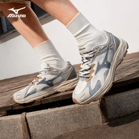 美津浓（MIZUNO）男女运动休闲鞋缓震透气网面拼接跑步RACER S 01/丹宁 41