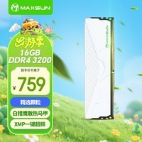 铭瑄（MAXSUN）16GB DDR4 3200 台式机内存条 W4白猎鹰系列马甲条
