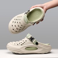COHOI拖鞋EVA情侣洞洞鞋夏季洞洞鞋外穿运动拖鞋高颜值男防滑厚底 绿色 42-43