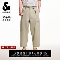 杰克·琼斯（JACK&JONES）男装裤子春夏季男士休闲裤潮流宽松速干吸湿九分户外工装裤子 E11柚木棕 32 175 32