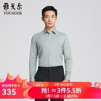雅戈尔（YOUNGOR）长袖衬衫男DP免烫衬衫成衣免烫平整舒适商场同款 浅绿素色YLDP115516SBY 42