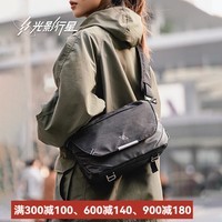 光影行星（GYXX）星迹胸包机能斜挎包男女单肩背包运动休闲通勤潮流平板邮差包 曜夜黑/小号-适合7.9寸平板