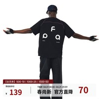 FPA速干7A抗菌哈苏线短袖潮牌潮流夏季圆领宽松休闲情侣半袖t恤 黑色 XL
