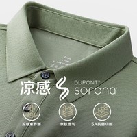 富绅（Virtue）索罗娜短袖POLO衫男士翻领商务凉感纯色休闲夏季潮流保罗衫 雅绿 XL (140-160斤)
