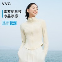 VVC防晒衣502UV女防晒服防紫外线立领透气外套ZT 烟白色 L