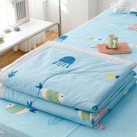 流川枫 纯棉宽幅喷气印花全棉夏被亲肤透气夏凉被子 Ln-海洋奇缘 单夏被150*200cm