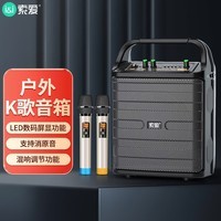 索爱（soaiy）SA-F33无线蓝牙音箱户外大音量广场舞音响小型家用手提便携式地摊摆摊喇叭收钱码语音播报器双话筒