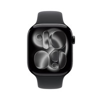 Apple/苹果 Watch S11 智能手表46毫米亮黑色铝金属表壳黑色运动型表带S/M 【GPS款】