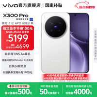 vivo X300 Pro 蔡司2亿APO超级长焦 蓝图自研影像双芯 5年持久流畅OriginOS 6 直屏拍照手机 新品 国补 简单白 16GB+512GB 官方标配