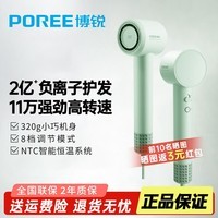 飞科（FLYCO）高速吹风机家用宿舍速干护发大风力生日新年礼物送老婆女友 2亿+负离子智能温控电吹风筒6371 博锐高速吹风机【青】