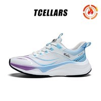 Tcellars超音速 男鞋运动鞋子男冬季新款入门跑鞋软底轻弹缓震碳板跑步鞋 活力蓝【加绒】 37