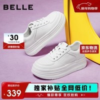 百丽简约厚底小白鞋25新款休闲增高板鞋B2597BM5 白色 37