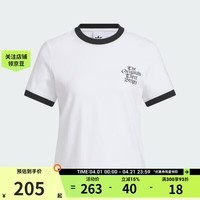 阿迪达斯（adidas）【滔搏】三叶草女子潮流黑白百搭运动短袖休闲宽松圆领衫KT3060 KT3060 M