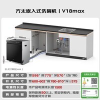 方太【嵌入式洗碗机V18Max】旗舰新品熊猫系列150升以上大容量全域三层碗篮智能投放四重消杀一级水效