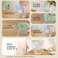 碧然德设计师Eco XL新款滤水壶家用净水去水垢过滤滤芯套装 StyleEco绿+PRO2枚（1壶3芯）