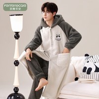 芬腾可安（FENTENGCARE）【N】情侣睡衣秋冬款珊瑚绒冬季女法兰绒加绒加厚 M61068 XL