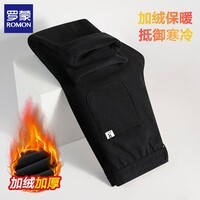 罗蒙（ROMON）加绒灯芯绒休闲裤男2025秋冬新款保暖男士宽松直筒长裤子男裤 黑色 XL (建议体重130-150斤)