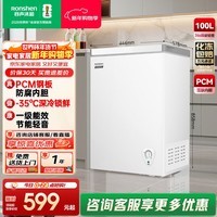 容声100升冷柜单温顶开门电冰柜一级能效节能低噪家用小型商用母婴冷冻柜BD/BC-100E10HNLAJ 珍珠白 100L