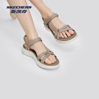 斯凯奇（Skechers）新款女鞋外穿凉鞋软弹舒适沙滩鞋魔术贴设计轻便休闲鞋子 141451-TPE 灰褐色 37