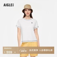AIGLE艾高轻奢短袖T恤cooltouch凉感圆领内搭女士上衣 超亮白 BF603 XL (175/96A)