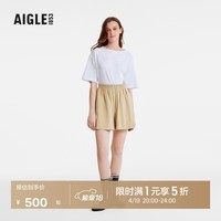AIGLE艾高短裤春夏经典款DFT速干吸湿排汗COOLTOUCH瞬间凉感女 杻藤杏色 AW362 38(165/74A)