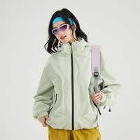 真维斯户外运动春季新款冲锋衣户外登山服情侣款防风防水夹克外套 灰绿 M