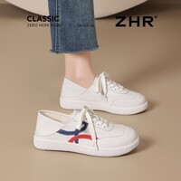 ZHR则则小白鞋女2026春夏新款平底百搭德训鞋两穿可踩后跟休闲鞋 MT12 米蓝 35