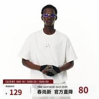 FPA运动7A抗菌速干冰感短袖 国潮夏季宽松圆领休闲情侣装黑色t恤 白色 M