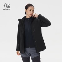KOLON SPORT可隆冲锋衣2级防泼水防风女士中长款软壳三合一夹克