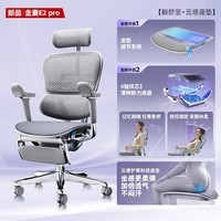 Ergonor保友金豪E2 Pro旗舰人体工学椅 办公椅电脑椅银白云感座垫+躺舒宝