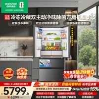 容声方糖机皇515L法式多门冰箱双系统超薄零嵌入式一级能效无霜自动制冰灰BCD-515P60FZNAD国家补贴