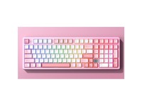 LEOBOG Hi98CPRO三模客制化有线机械键盘铝坨坨板簧Gasket结构98配列铝合金全键无冲热插拔 喷涂-桃夭粉（芭比轴）-8000mAh电池