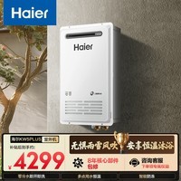 海尔【室外机 KW5Plus零冷水】16升 水伺服恒温 一级静音 抗风防雨防晒安全 家用天然气燃气热水器